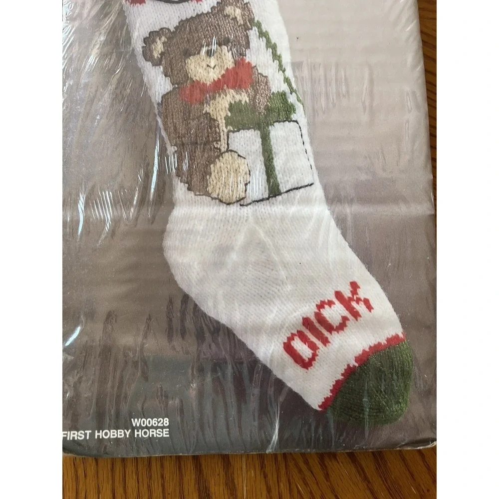 Bernat Christmas Stocking Kit Knit Knitted 1980s First Hobby Horse NEW Vintage